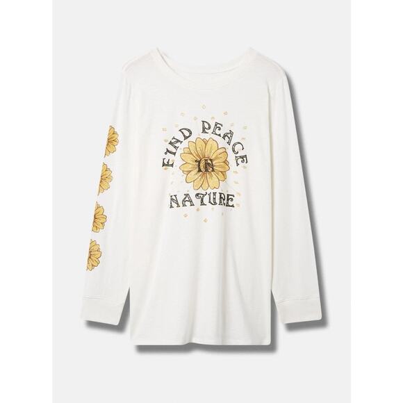 NWT Torrid Peace Super Soft Slub Crew Neck Raglan Tee Shirt Top Size: 0X (12) - Picture 1 of 6